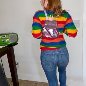 Caboodles adjustable metallic purple mini backpack